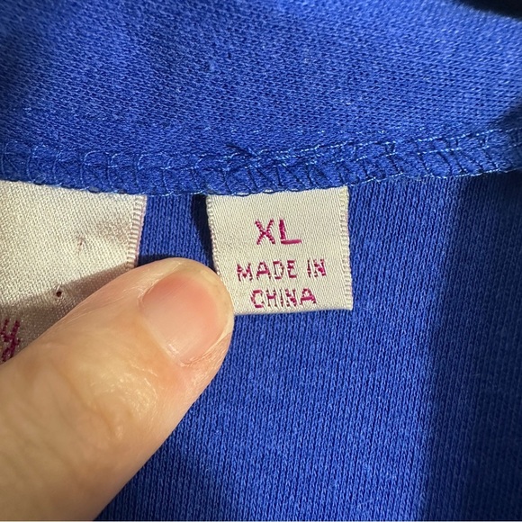 Quacker Factory XL royal blue tank w/long sleeve attached open front sweater - Picture 7 of 10